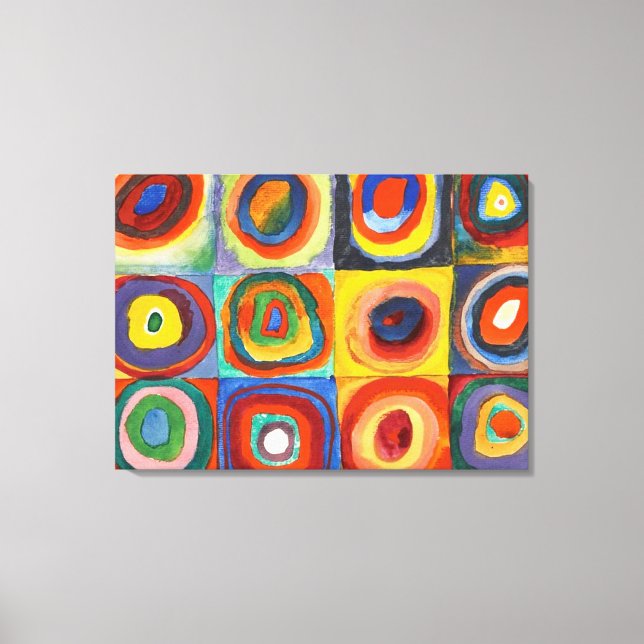 Toile Kandinsky - Carrés aux cercles concentrés (Recto)