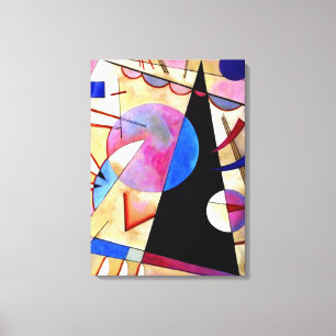 Toile Kandinsky - Cubisme Abstrait avec rose et blues