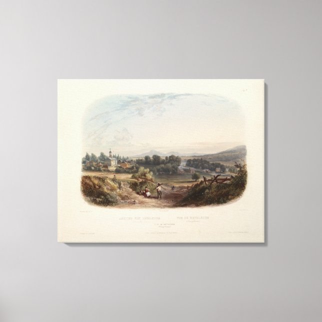 Toile Karl Bodmer Imprimer : Vue de Bethlehem Pennsylvan (Recto)