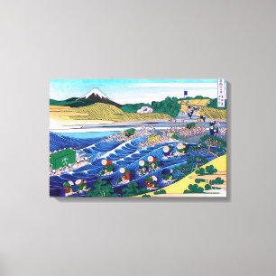 Toile Katsushika Hokusai - Fuji depuis Kanaya sur Tokaid