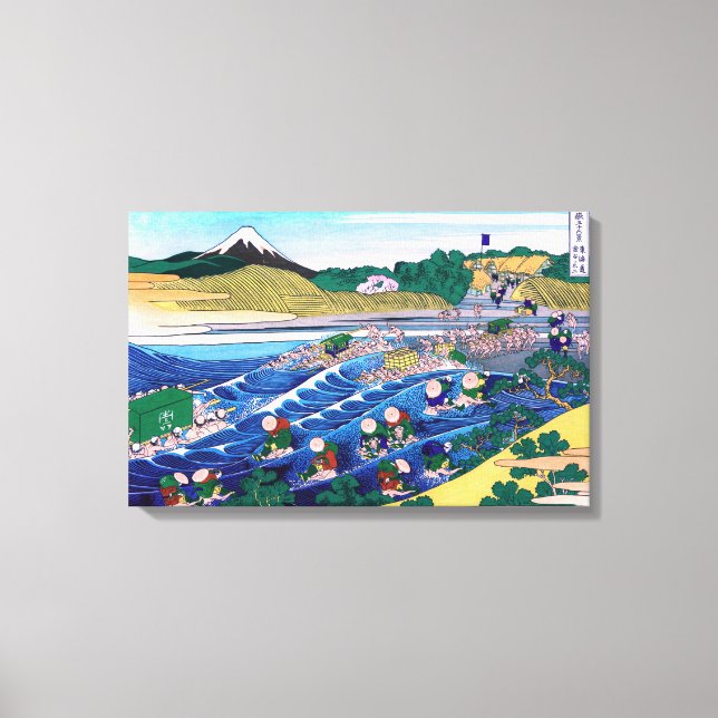 Toile Katsushika Hokusai - Fuji from Kanaya on Tokaido (Recto)