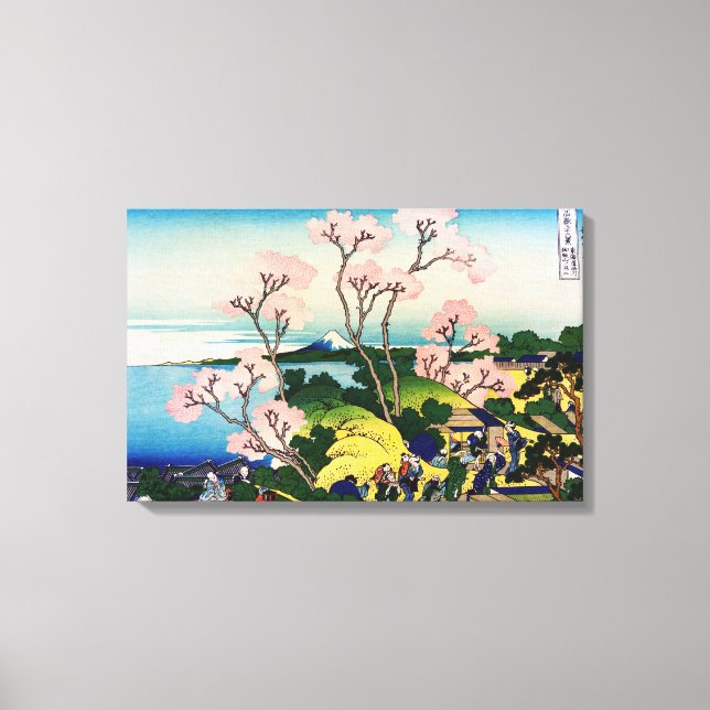 Toile Katsushika Hokusai - Gotenyama, Tokaido, Shinagawa (Recto)