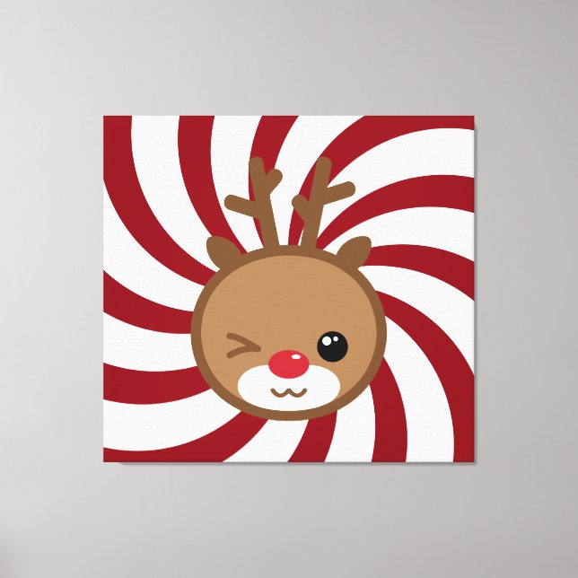 Toile Kawaii Reindeer Peinture murale (Recto)