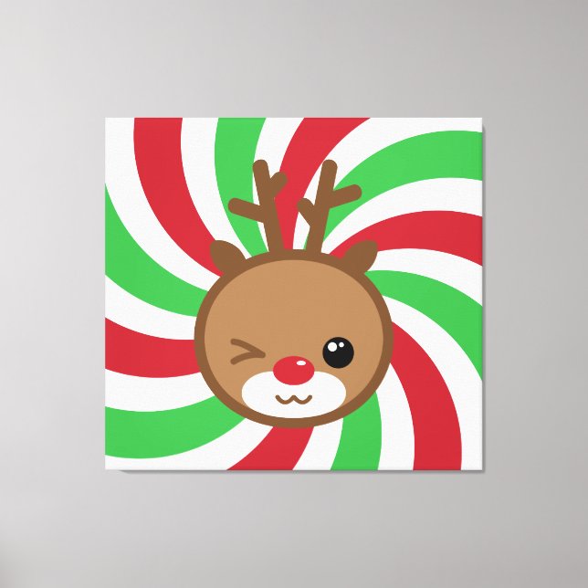 Toile Kawaii Reindeer Peinture murale (Recto)