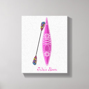 Toile Kayak Girl Stretted Canvas Print