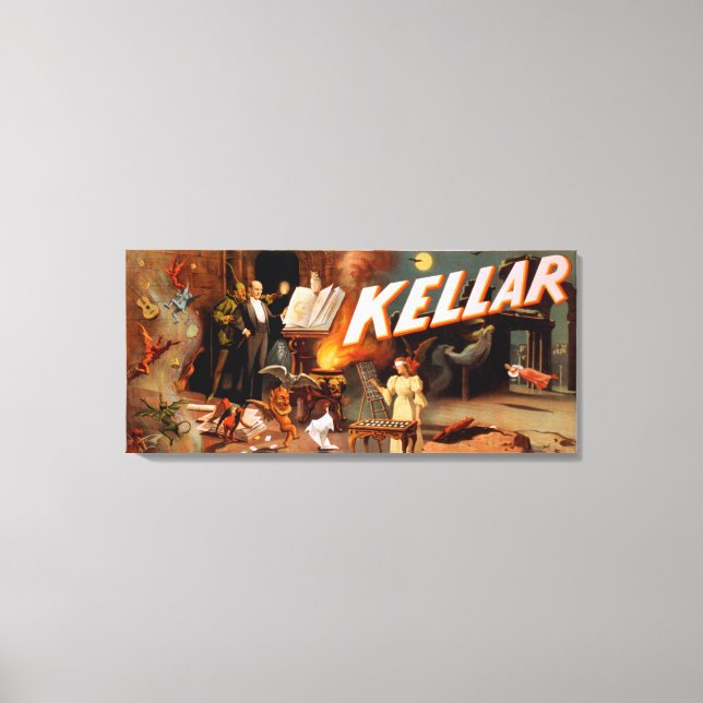 Toile Kellar dans une salle pleine d'affiche magique (Recto)