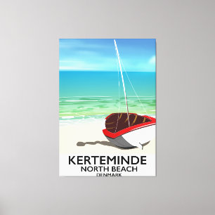 Toile Kerteminde North Beach Danemark Affiche de voyage