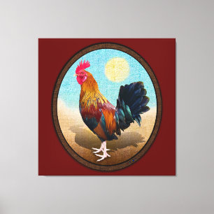 Toile Key West - Coq Gitan Ovale Vintage