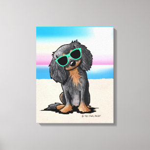 Toile KiniArt Cavalier King Charles Spaniel Beach