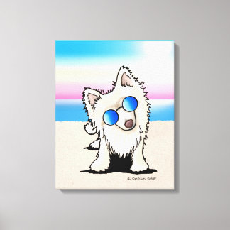 Toile KiniArt Pomeranian Dog Beach