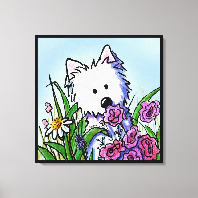 Toile KiniArt Westie Chien Garden Helper (Recto)