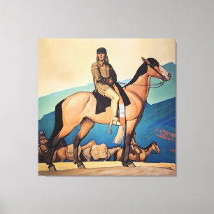 Toile Kit Carson avec des montagnards par Maynard Dixon