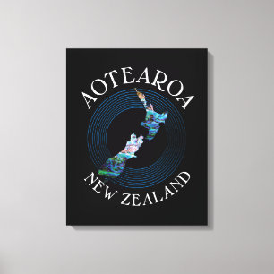 TOILE KIWI NOUVELLE-ZÉLANDE CARTE PAUA