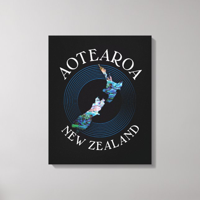 TOILE KIWI NOUVELLE-ZÉLANDE CARTE PAUA (Recto)