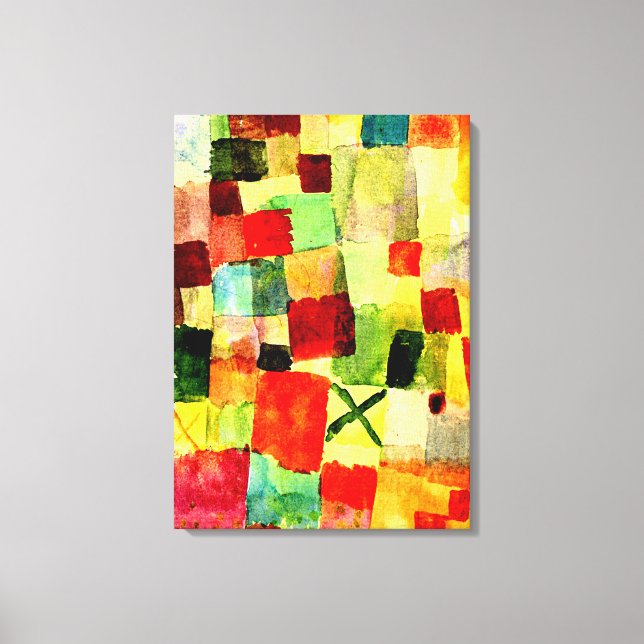 Toile Klee - Aquarelle avec Croix Vert foncé (Recto)