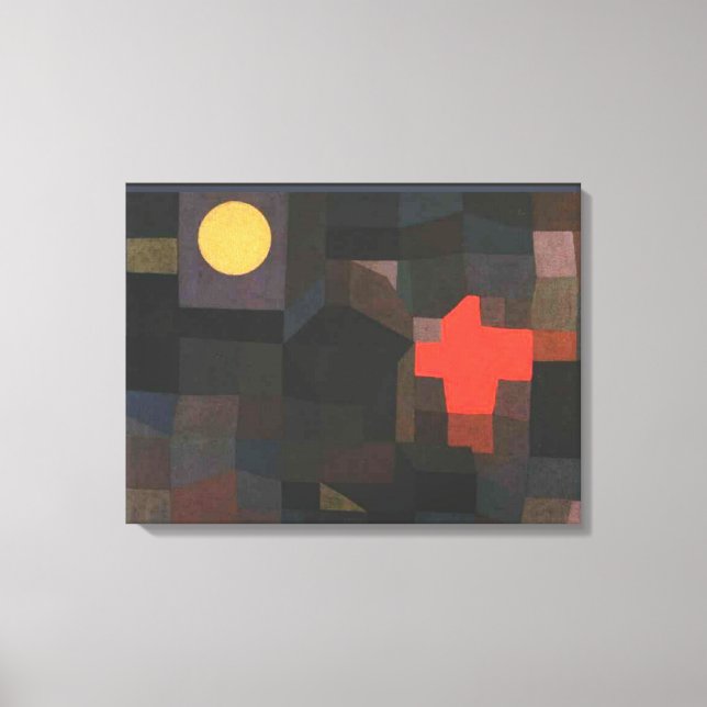 Toile Klee - Feu, Pleine lune, (Recto)