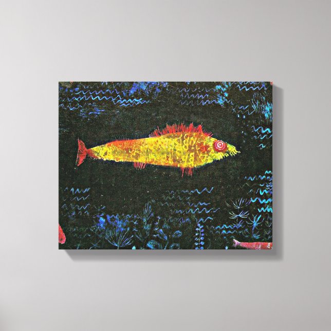 Toile Klee - Le poisson d'or, célèbre peinture, (Recto)