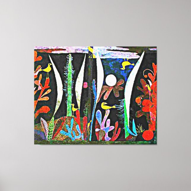 Toile Klee - Paysage aux oiseaux jaunes (Recto)