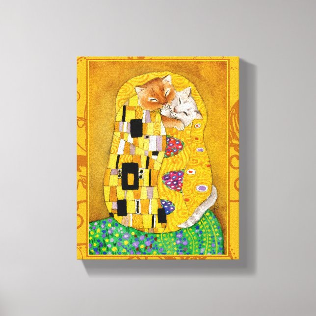 Toile Klimt Cat Kiss Gold (Recto)
