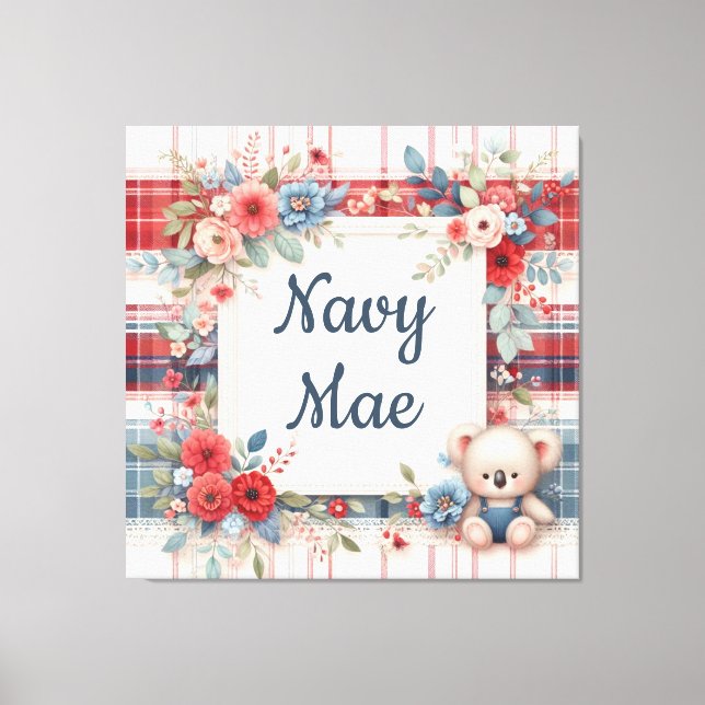 Toile Koala patchwork coordonnant l'impression canas (Recto)