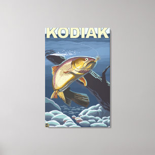 Toile Kodiak, section transversale de truite