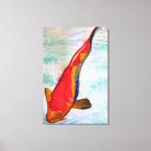 Toile Kohaku Koi poisson japonais original aquarelle art