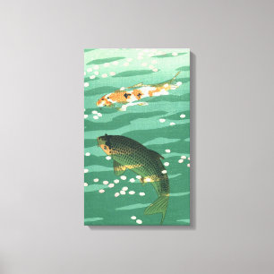 Toile Koi Carp Fish Pond Vintage Classic Ukiyo-e Art
