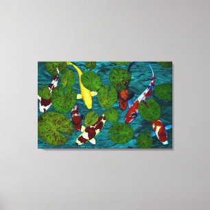 Toile KOI POND Emballée Impression