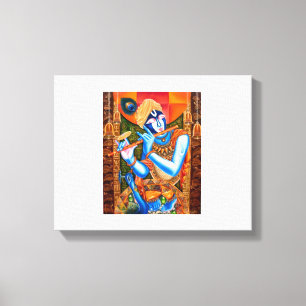 TOILE KRISHNA AVEC LA FLUTE