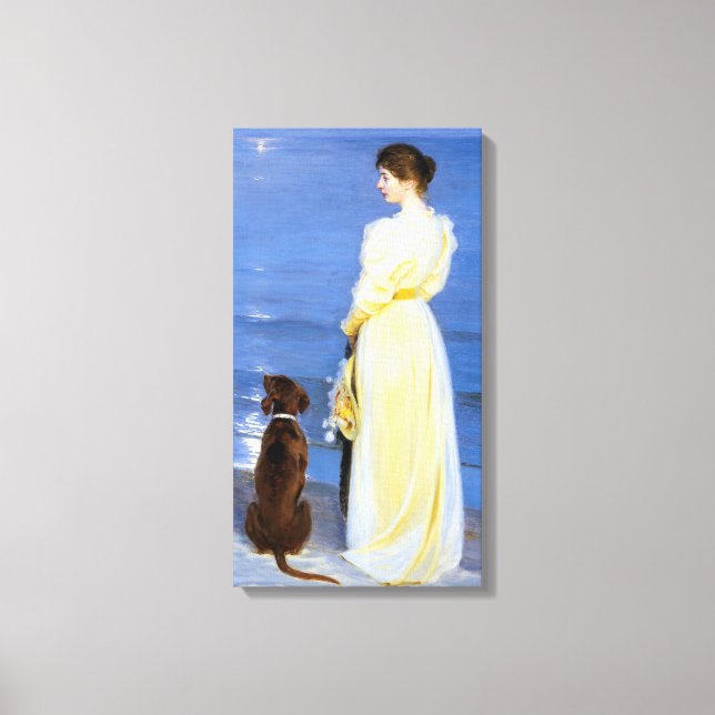 Toile Kroyer - La femme et le chien de l'artiste sur le  (Recto)