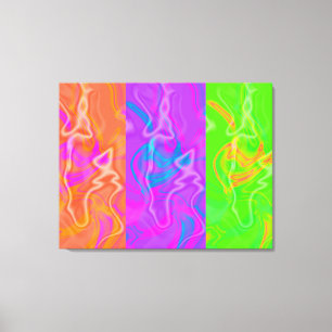 Toile KRW Electric Funk Abstrait Art Triptych Canvas