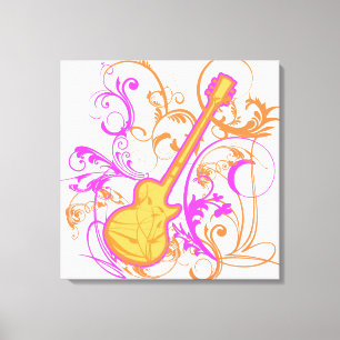 Toile KRW Girls Rock Guitar Grunge