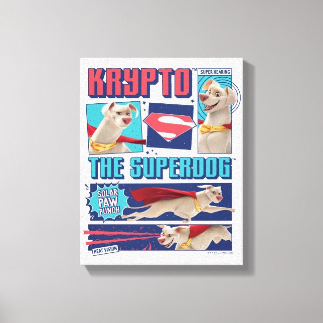 Toile Krypto Les Panneaux De Bande Dessinée Super Chien (Recto)