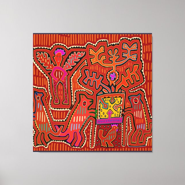 Toile Kuna Shaman Peyote Ritual - SCOTUS coupe mes droit (Recto)