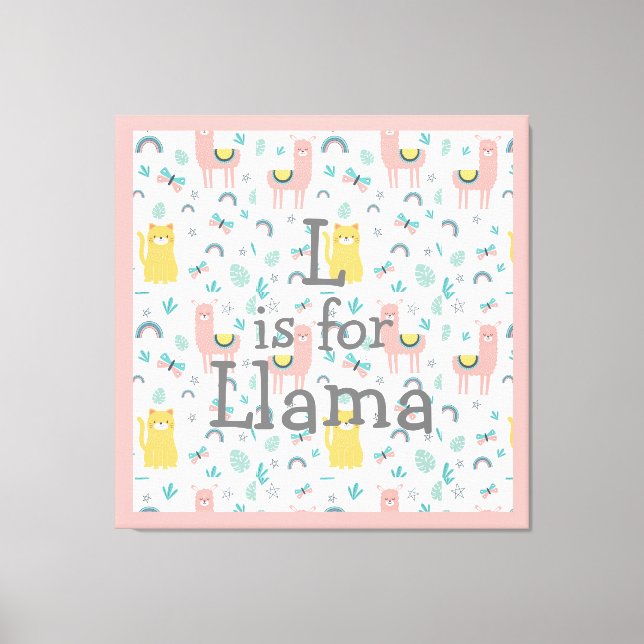 Toile L Est Pour Llama Boho Cute Alapaca Nursery (Recto)