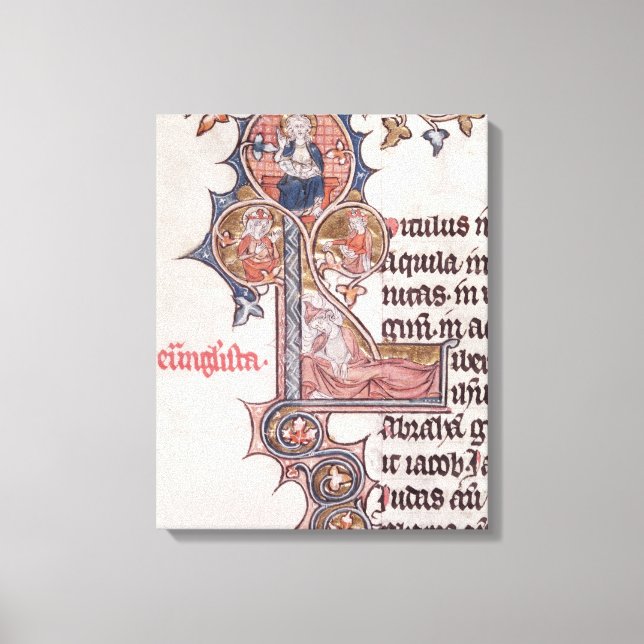 Toile 'L' initial historique représentant l'arbre de (Recto)