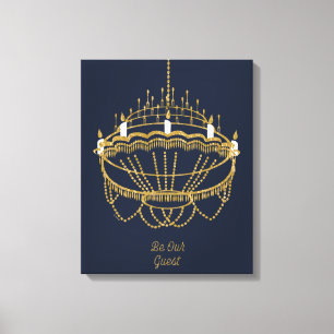 Toile La beauté et la bête   Chandelier - Soyez notre in