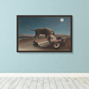 Toile La Bohémienne endormie d'Henri Rousseau, Art Vinta