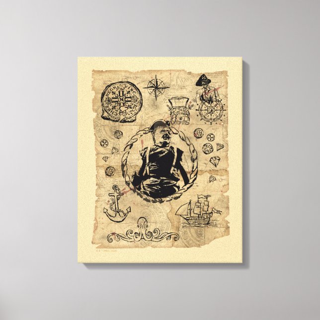 Toile La carte des bijoux au trésor des Goonies (Recto)