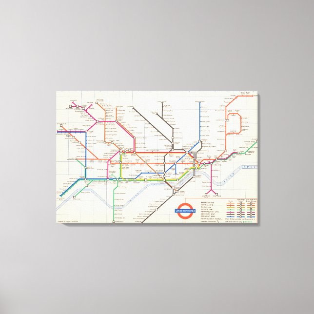 Toile La carte métro de Londres (Recto)
