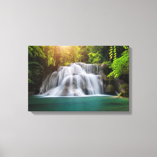Toile La cascade d'Erawan | Kanjanaburi Thaïlande (Recto)
