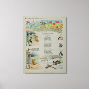 Toile La Cicada et la fourmi des fables