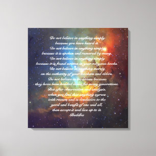 Toile La citation de Bouddha ne croient pas des