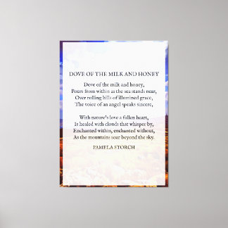 Toile La colombe du lait et du miel poème de Pamela Stor