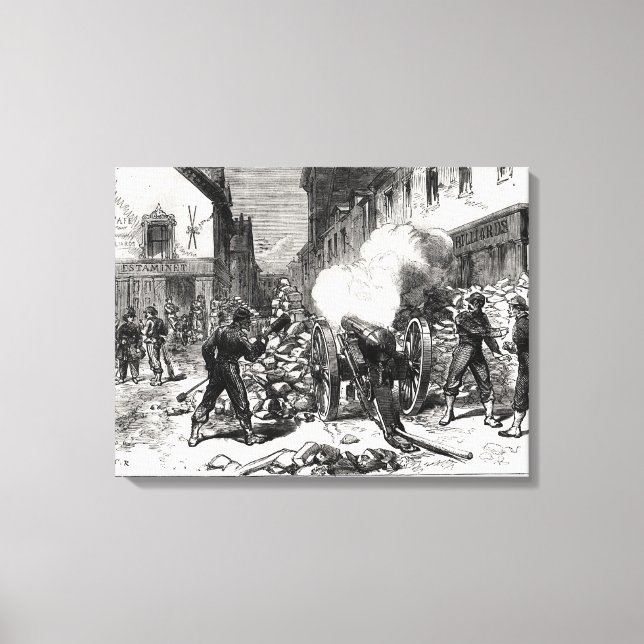Toile La Commune de Paris : une barricade à Issy (Recto)