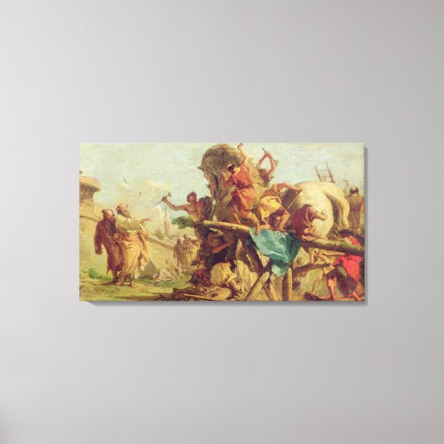 Toile La construction du cheval de Troie, vers 1760 (Recto)