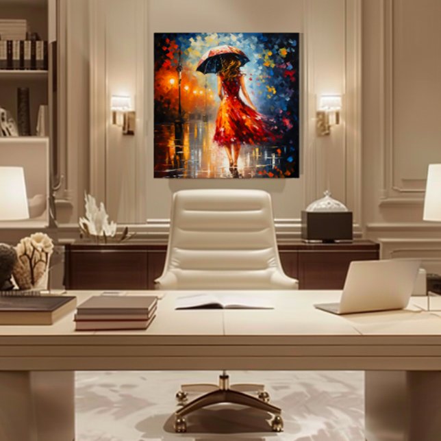 Toile La dame dans la pluie (For Illustration Purposes Only.
Actual Size May Vary.)