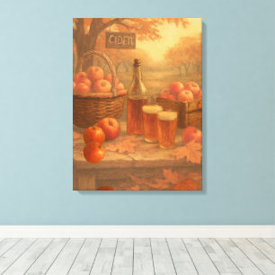 Toile La Dégustation de Cidre Rustique d'Automne