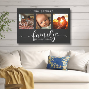 Toile La famille de collage photo moderne est tout