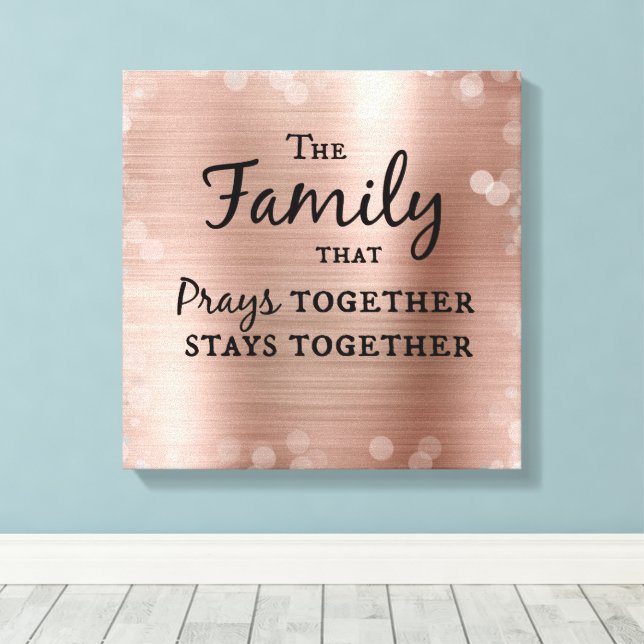 Toile La famille qui prie ensemble reste unie (Insitu (Plancher de Bois))